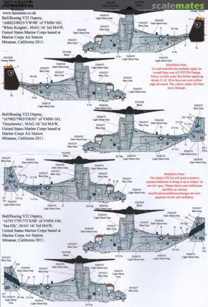 Boxart Bell-Boeing V-22 Osprey Part 1 X48-119 Xtradecal