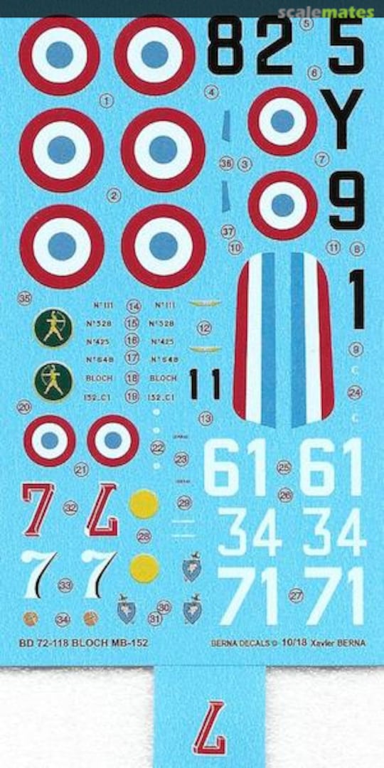 Boxart Bloch MB-152 BD 72-118 Berna Decals