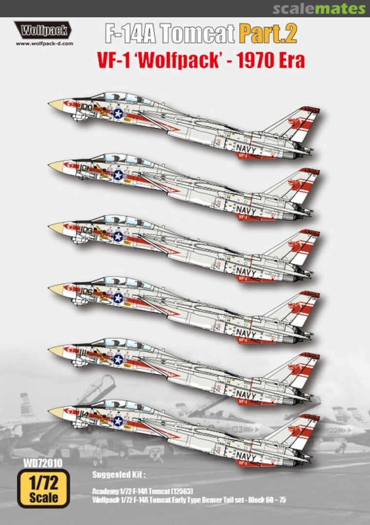 Boxart F-14A Tomcat Part.2 - VF-1 'Wolfpack' 1970 Era WD72010 Wolfpack