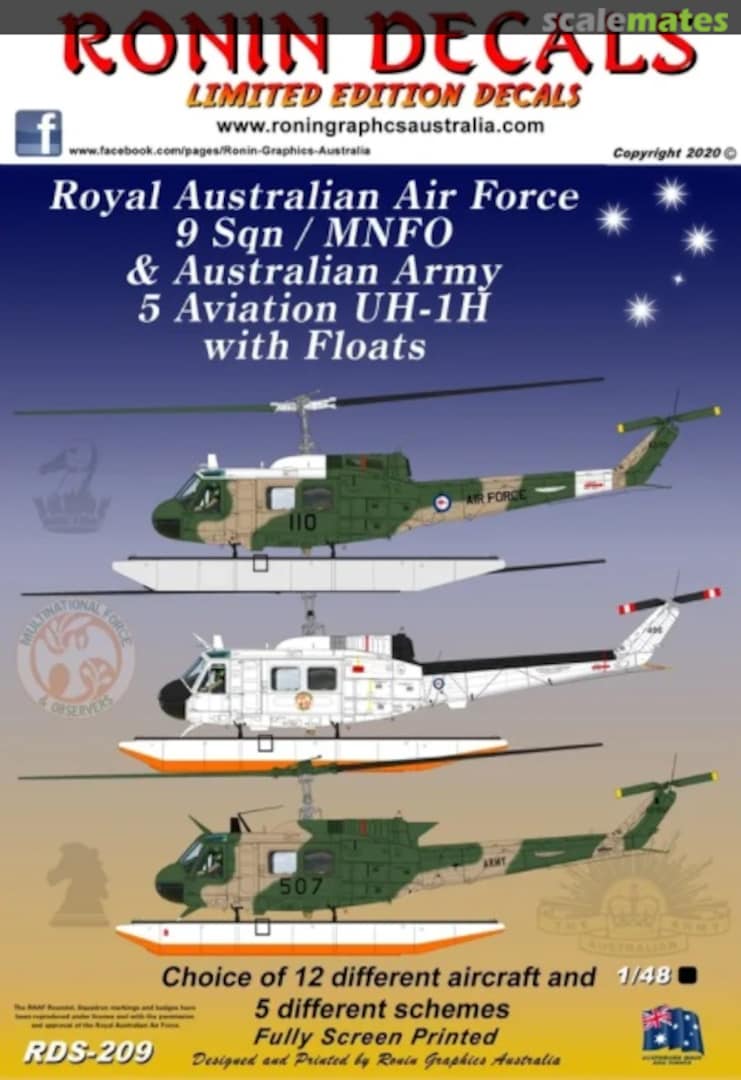 Boxart 9 Sqn / MNFO & Australian Army 5 Aviation UH-1H RDS-209 Ronin Decals