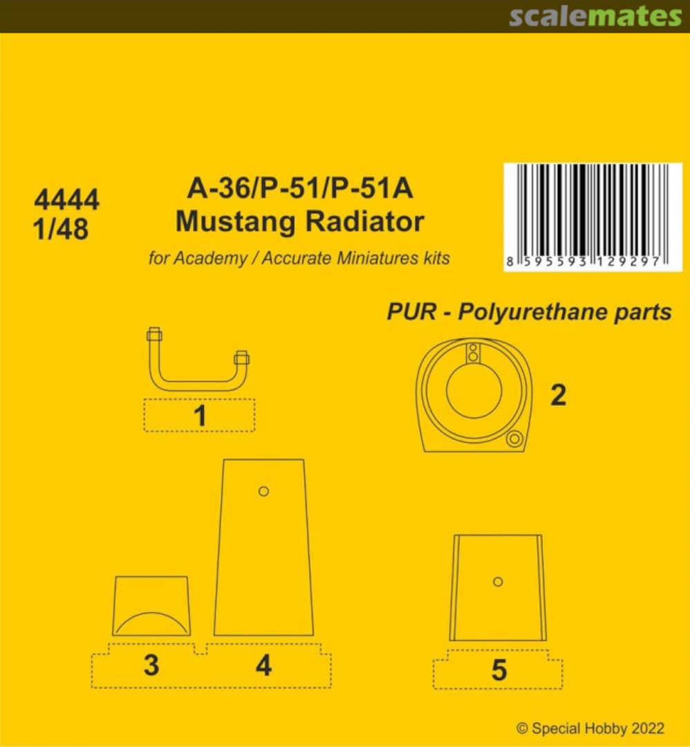 Boxart A-36 Apache / P-51 / P-51A Mustang Radiator 4444 CMK