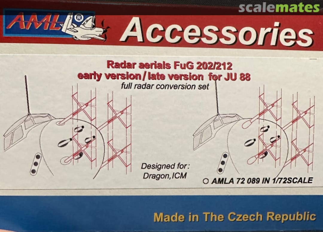 Boxart Radar Aerials FuG 202/212 Early & Late Version for Ju 88 AMLA 72 089 AML