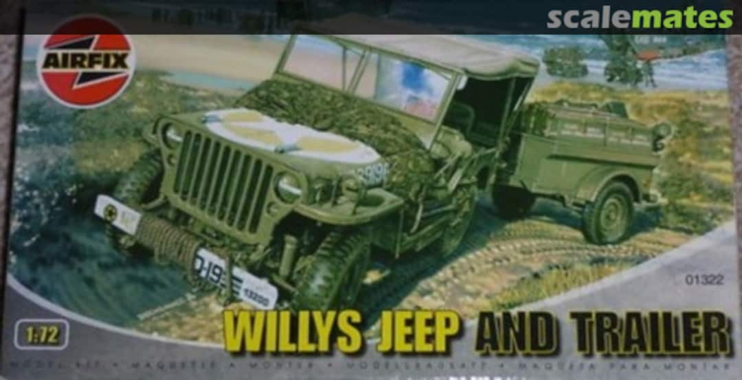 Boxart Willys Jeep and Trailer 01322 Airfix