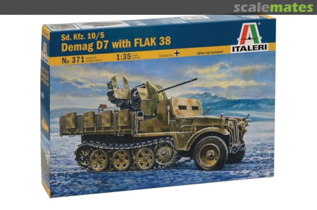 Boxart Sd. Kfz.10/5 Demag D7 with FLAK 38 371 Italeri