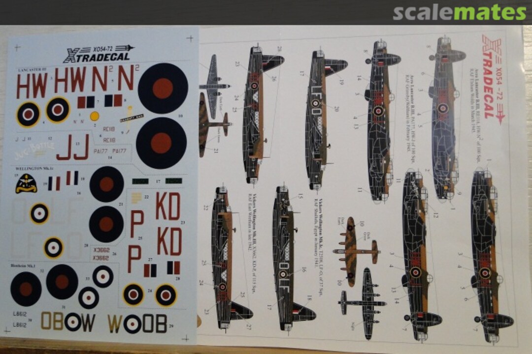 Boxart Lancaster/Wellington/Blenheim X054 Xtradecal