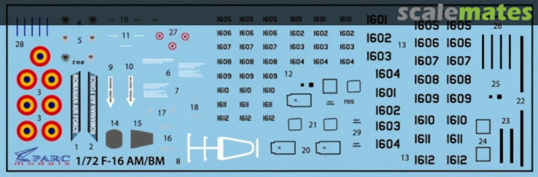 Boxart Romanian Air Force F-16AM/BM PMD.72.F-16 Parc Models