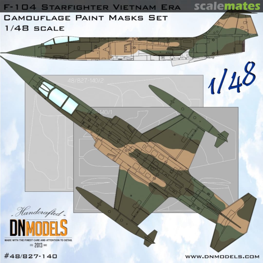 Boxart F-104 Starfighter Vietnam Era Camouflage Paint Masks Set 48/827-140 DN Models