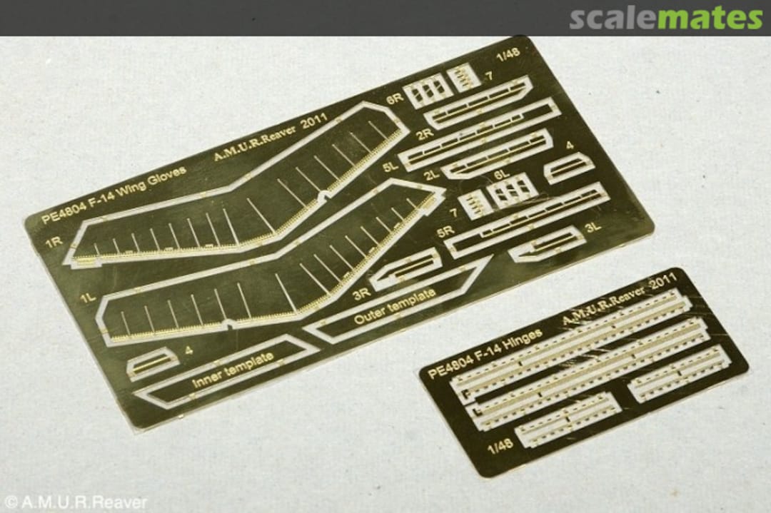 Boxart F-14 Tomcat Wing Gloves and Engine Cowls Hinges PE4804 A.M.U.R. Reaver