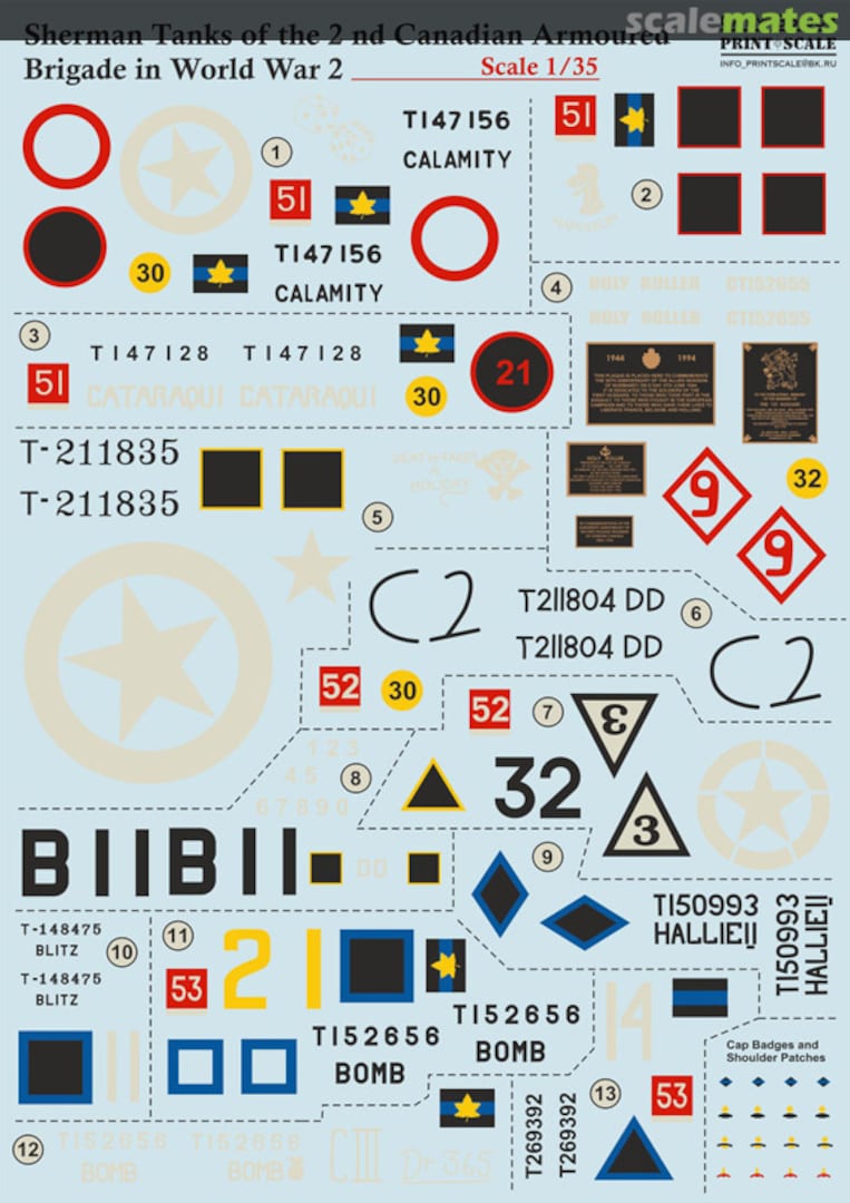 Boxart Sherman tanks of the 2nd Canadian Armoured Brigade in WW2 35-004 Print Scale
