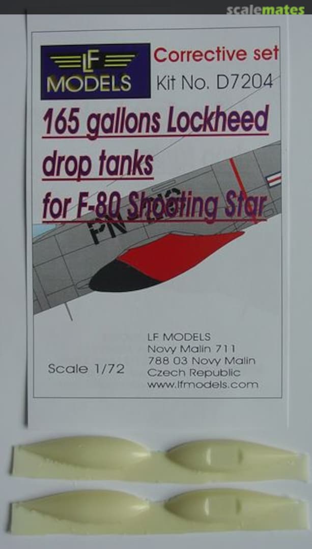 Boxart 165 Gallons Lockheed Drop Tanks for F-80 Shooting Star D7204 LF Models