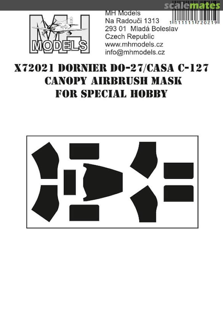 Boxart Dornier Do-27 / Casa c-127 canopy mask X72021 MH Models