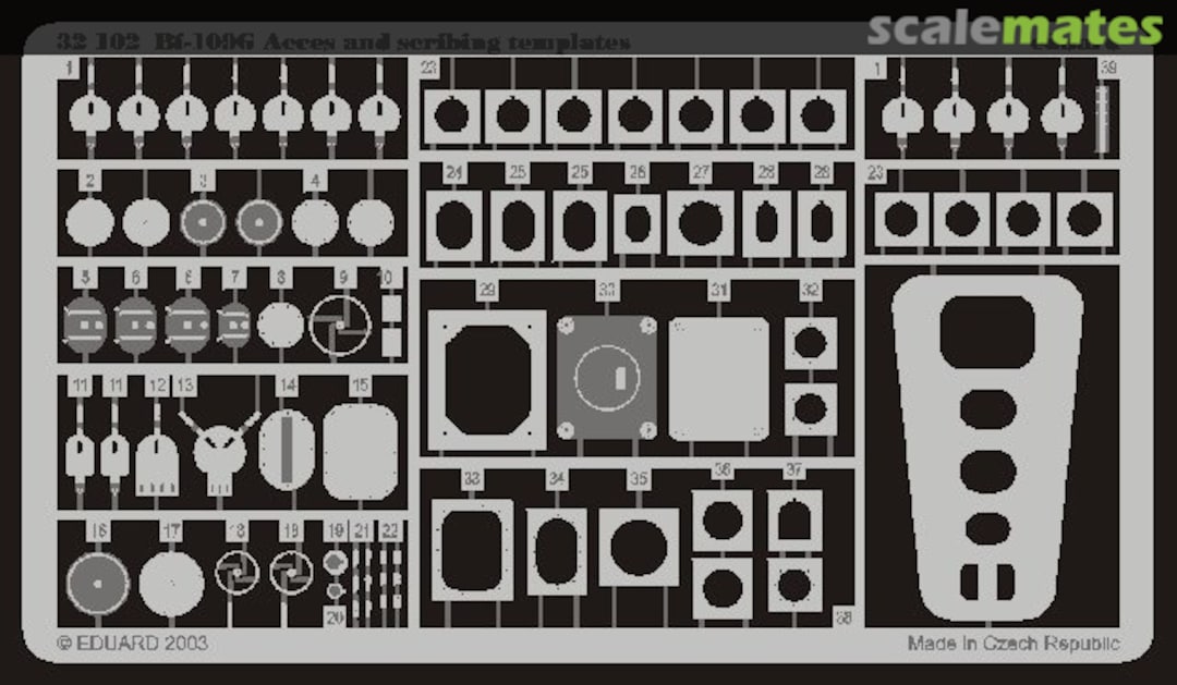 Boxart Bf-109G Acces and scribing templates 32102 Eduard