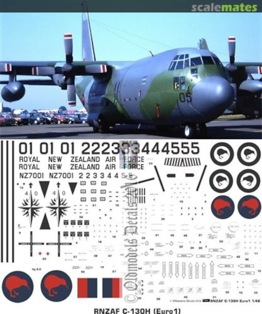 Boxart RNZAF C-130H Euro1 scheme OMD0047 Oldmodels Decals