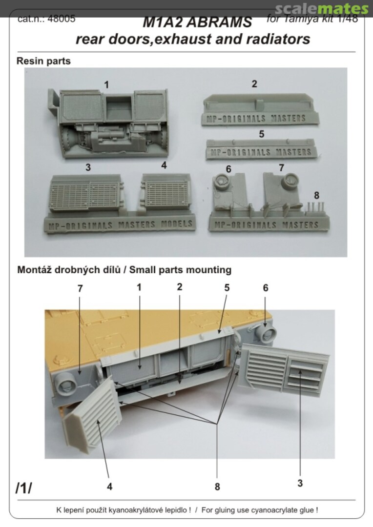 Boxart M1A2 Abrams (rear doors, exhaust and radiators) 48005 MP Originals Masters Models