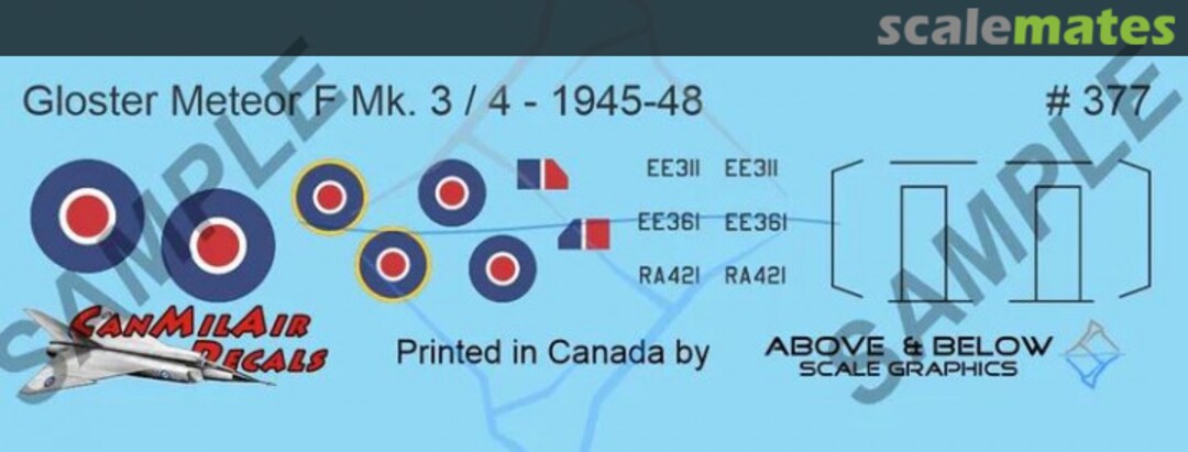 Boxart Gloster Meteor F Mk. 3/4 - 1945-1948 377 Above & Below Graphics