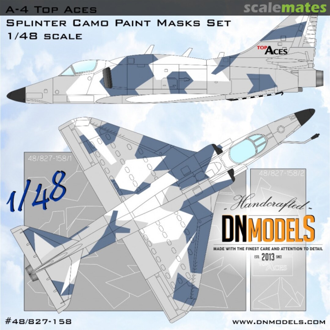 Boxart A-4 Top Aces Splinter Camouflage Paint Masks set 48/827-158 DN Models