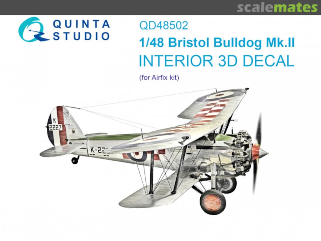 Boxart Bristol Bulldog Mk.II interior 3D decals QD48502 Quinta Studio