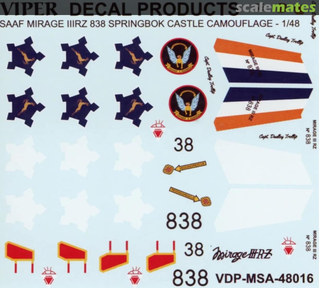 Boxart SAAF Mirage IIIRZ MSA48016 Viper Decal Products