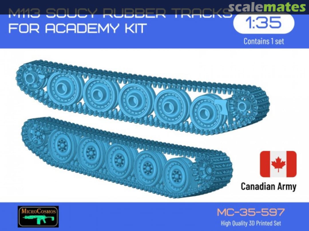 Boxart M113 Soucy Rubber Tracks Canadian Army for Academy kit, 1/35 MC-35-597 3D MicroCosmos