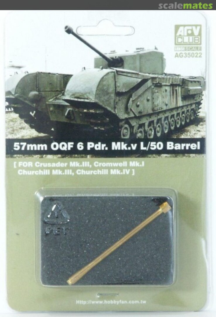 Boxart 57mm OQF 6 Pdr. Mk.V L/50 Barrel AG35022 AFV Club