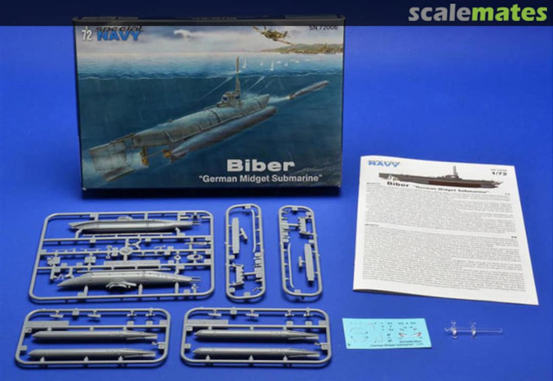 Contents Biber "German Midget Submarine" SN72006 Special Navy