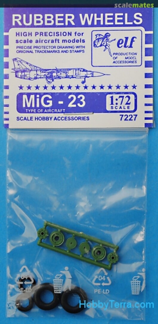 Boxart Rubber wheels 1/72 for MiG-23 7227 Elf Production of Model Accessories