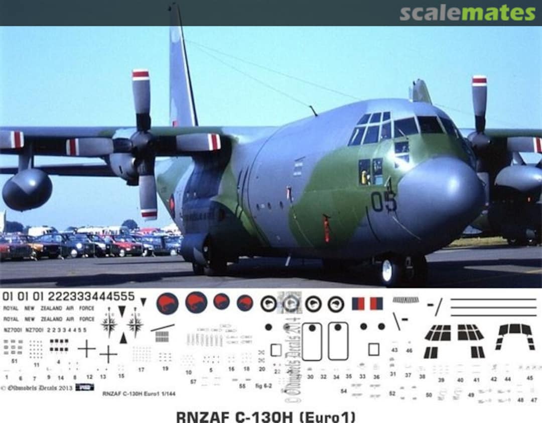 Boxart RNZAF C-130H Euro1 scheme OMD0304 Oldmodels Decals