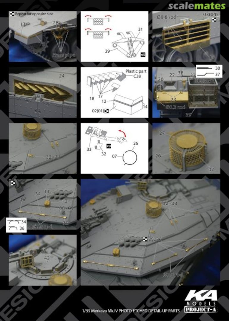 Boxart Merkava MK.IV Detail-Up Etched Parts for Academy MM-35002 KA Models