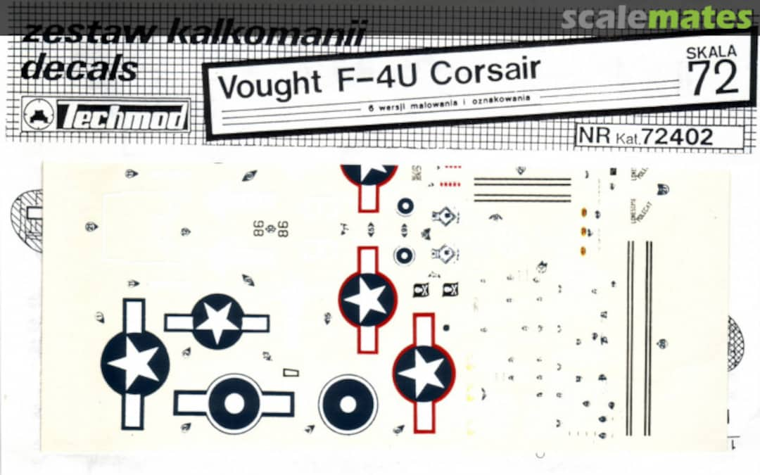 Boxart Vought F-4U Corsair 72402 Techmod