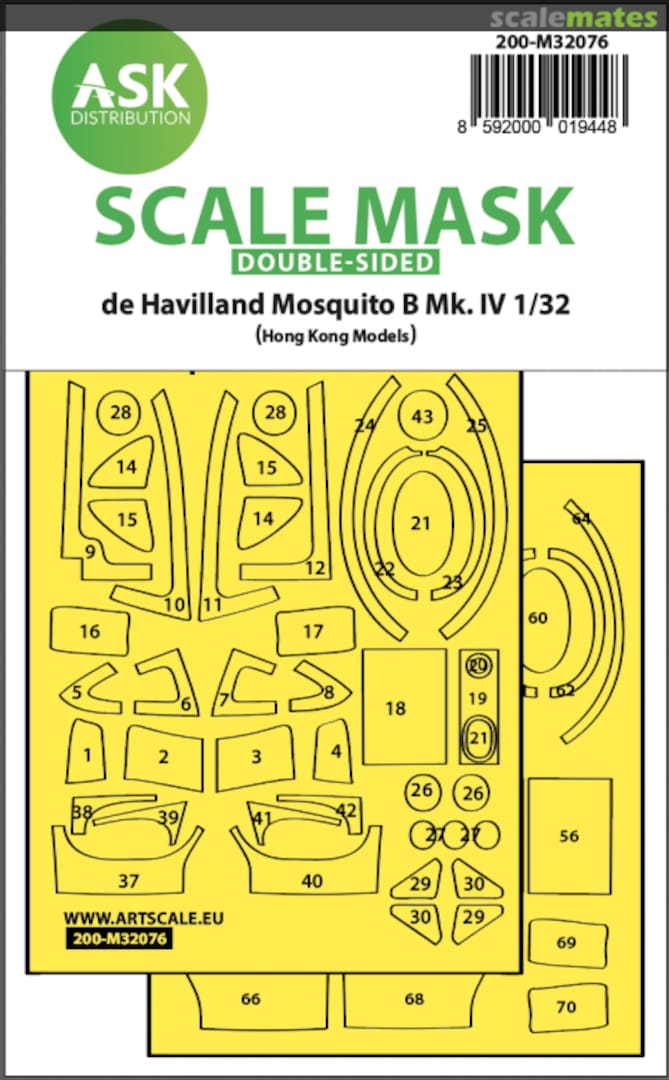 Boxart Mosquito B Mk.IV masks (double sided) 200-M32076 ASK