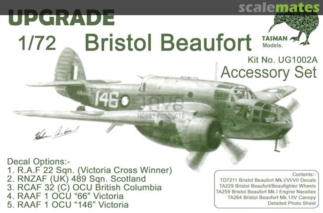 Boxart Bristol Beaufort Upgrade - Accessories Set UG2001A Tasman Model Products