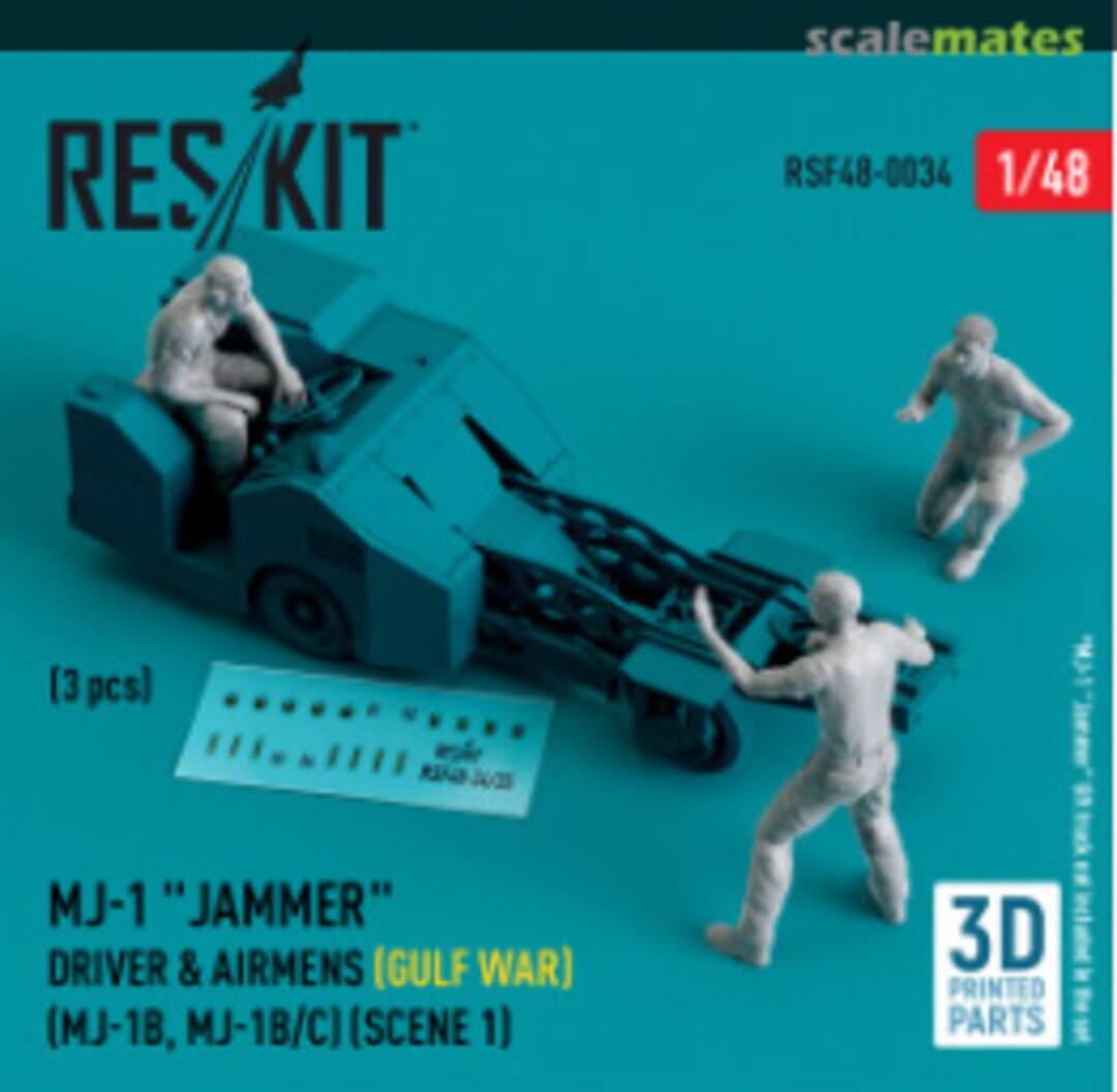 Boxart MJ-1 Jammer Driver & airmens (Gulf War) (MJ-1B, MJ-1B/C) (scene 1) (3 pcs) (3D Printed) RSF48-0034 ResKit