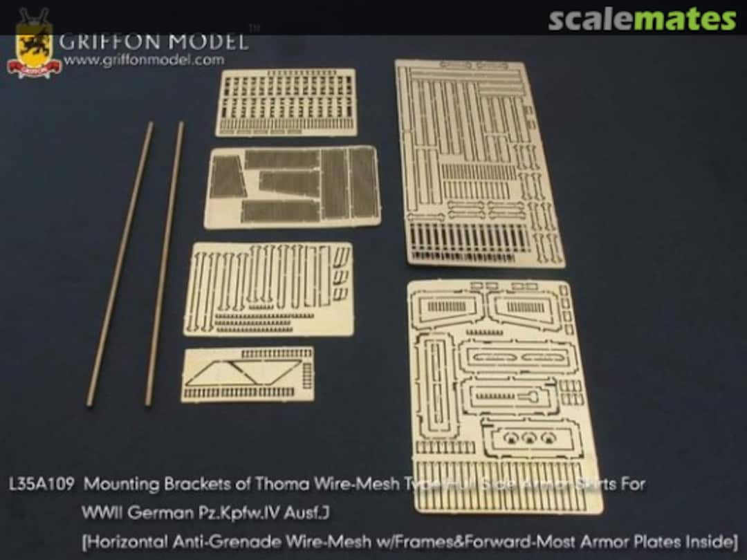 Boxart Pz.Kpfw.IV Ausf. J - Mounting Brackets of Thoma Wire-Mesh - Dragon L35A109 Griffon Model