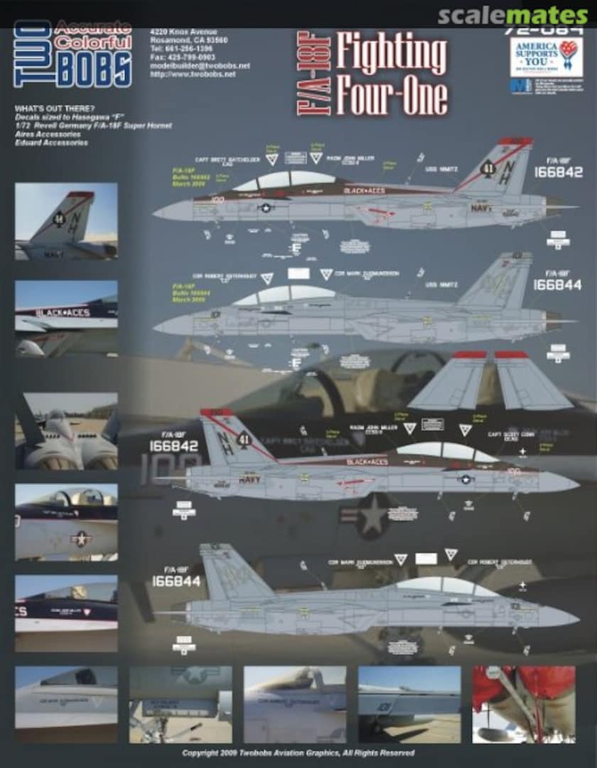 Boxart F/A-18F VFA-41 Fighting Four One 72-084 TwoBobs Aviation Graphics