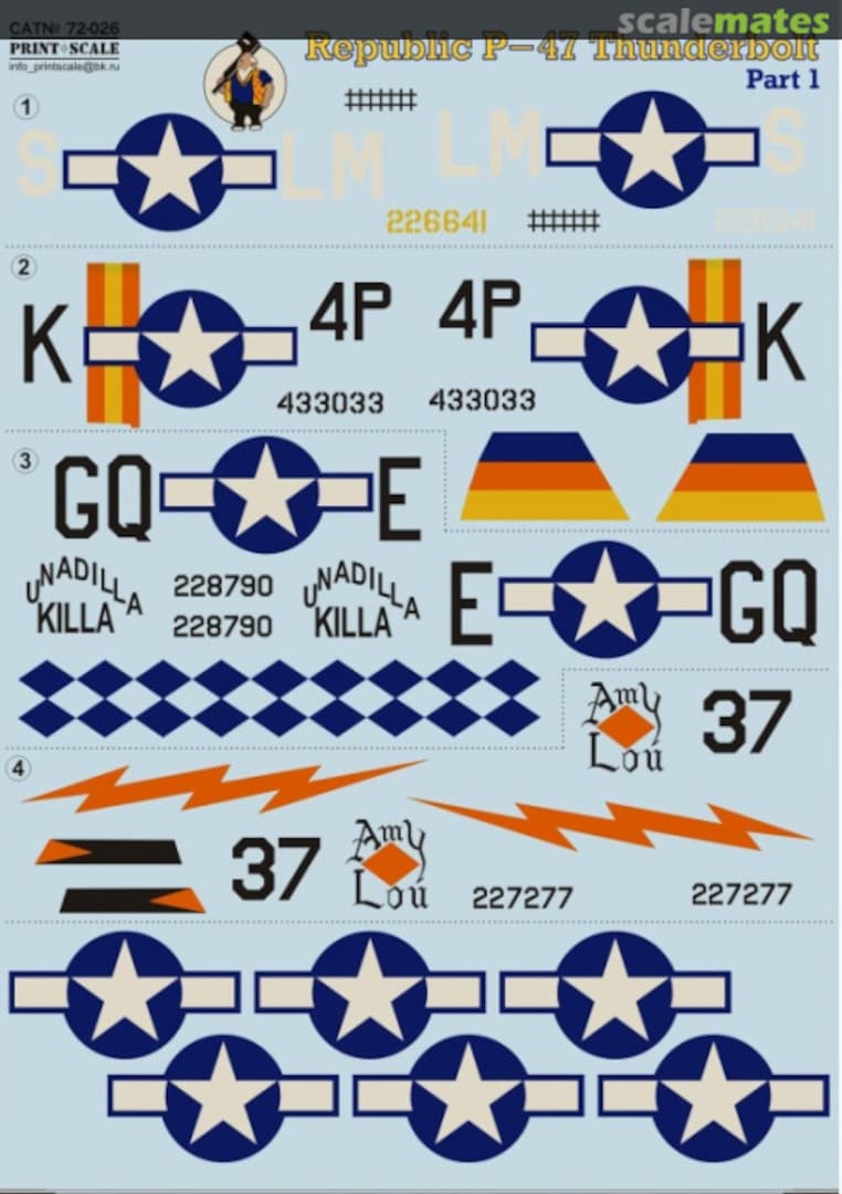 Boxart Republic P-47 Thunderbolt 72-026 Print Scale