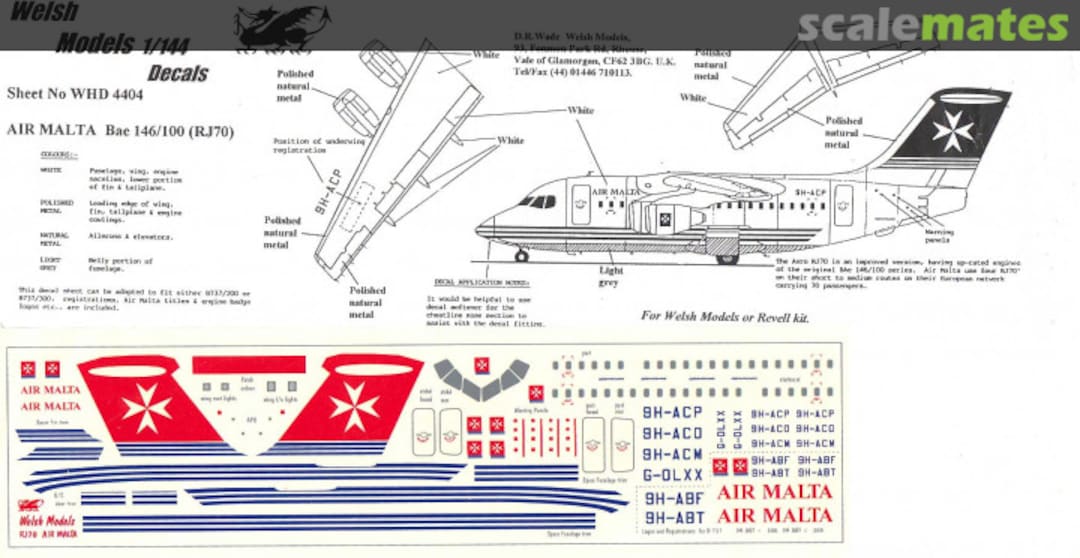 Boxart Air Malta BAe146-100 WHD4404 Welsh Models