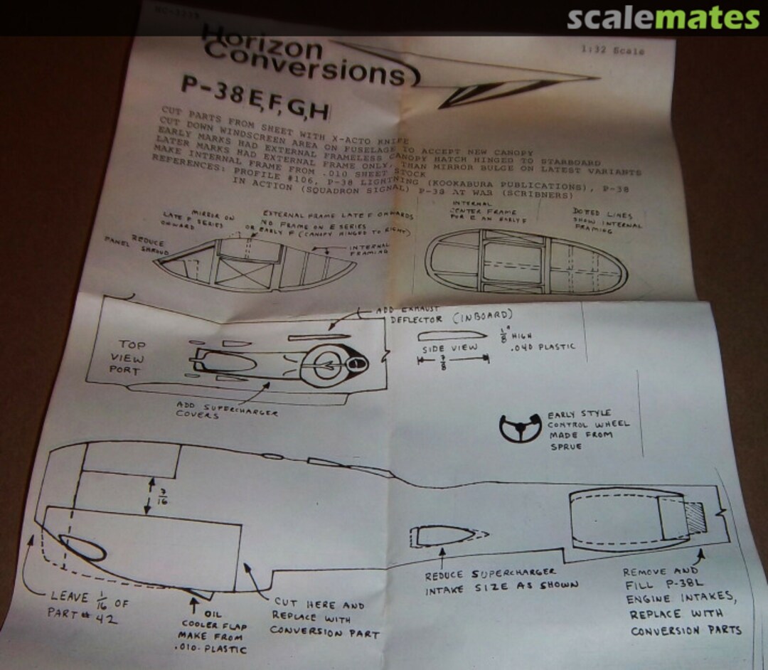 Boxart P-38E,F,G,H 3233 Horizon Conversions