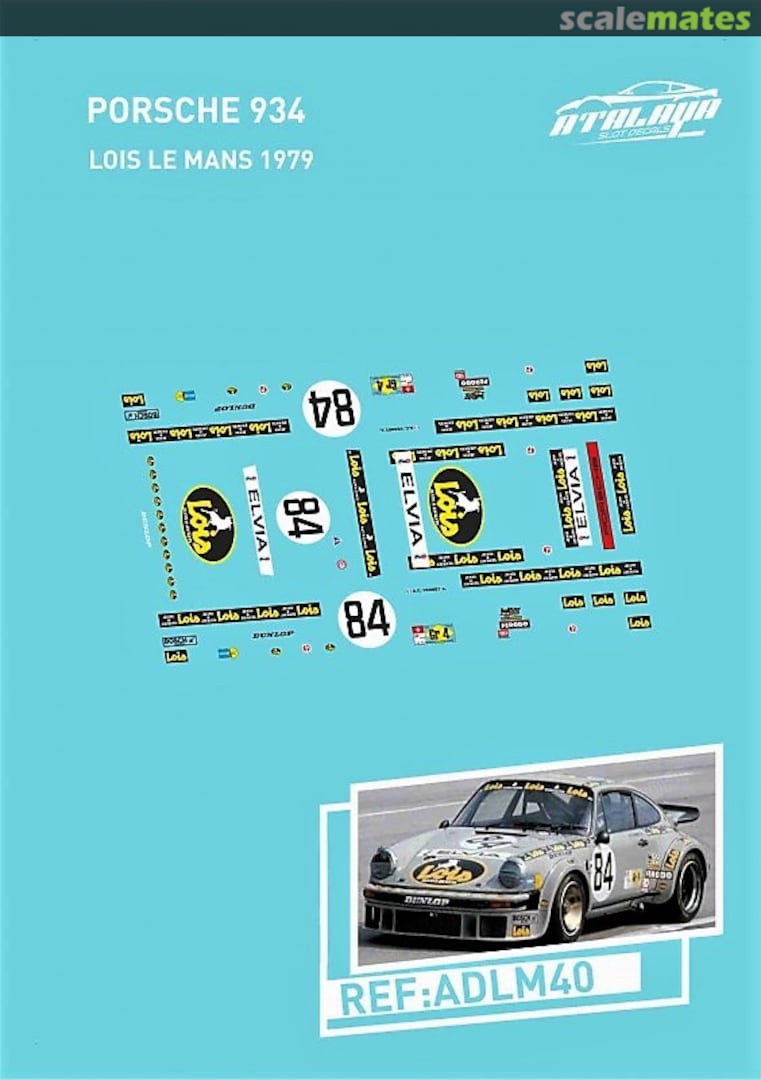 Boxart Porsche 934 "Lois" ADLM40 Atalaya Slot Decals