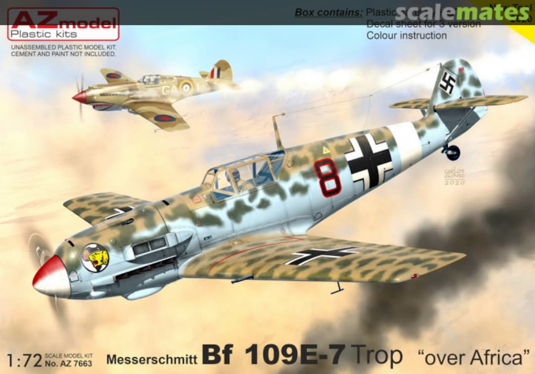 Boxart Messerschmitt Bf 109E-7 Trop AZ7663 AZmodel