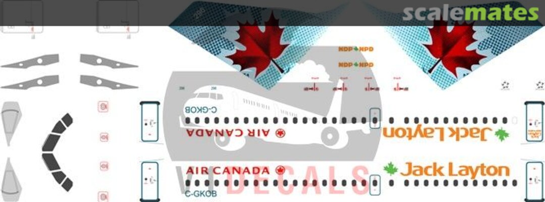 Boxart Air Canada Airbus A319 V1D0096-144 V1 Decals