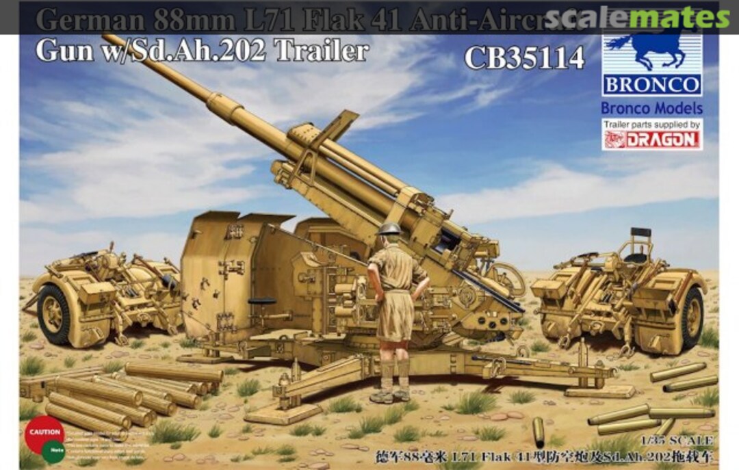 Boxart 88mm L71 FlaK 41 Anti-Aircraft Gun CB35114 Bronco