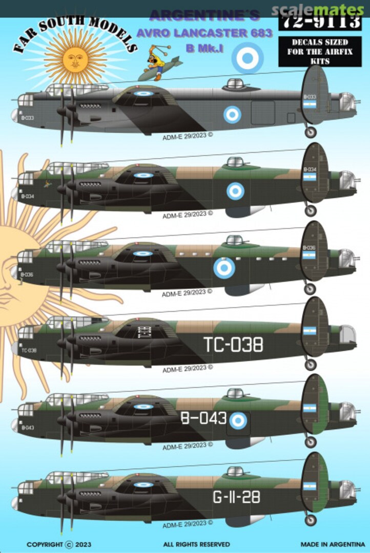 Boxart Argentine's Avro Lancaster 683 B Mk.I 72-9113 Far South Models