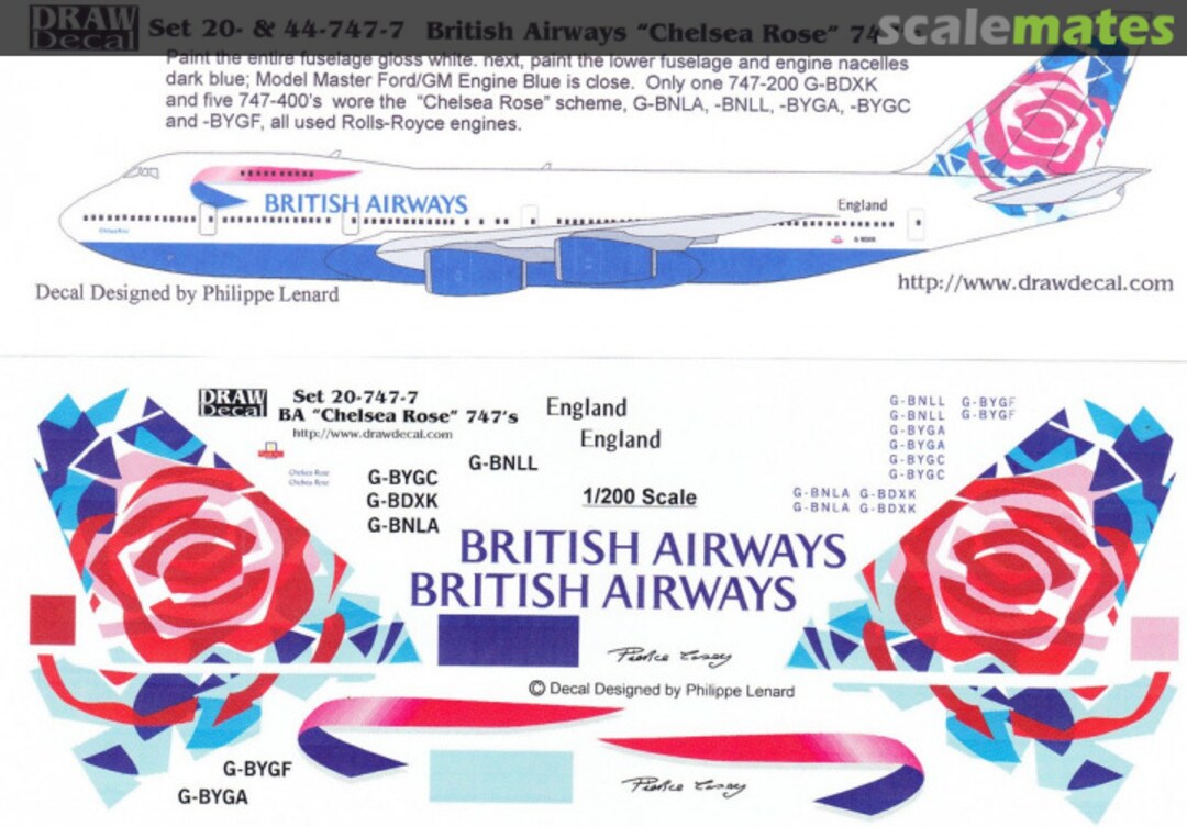 Boxart British Airways “Chelsea Rose” 747's 20-747-7 Draw Decal