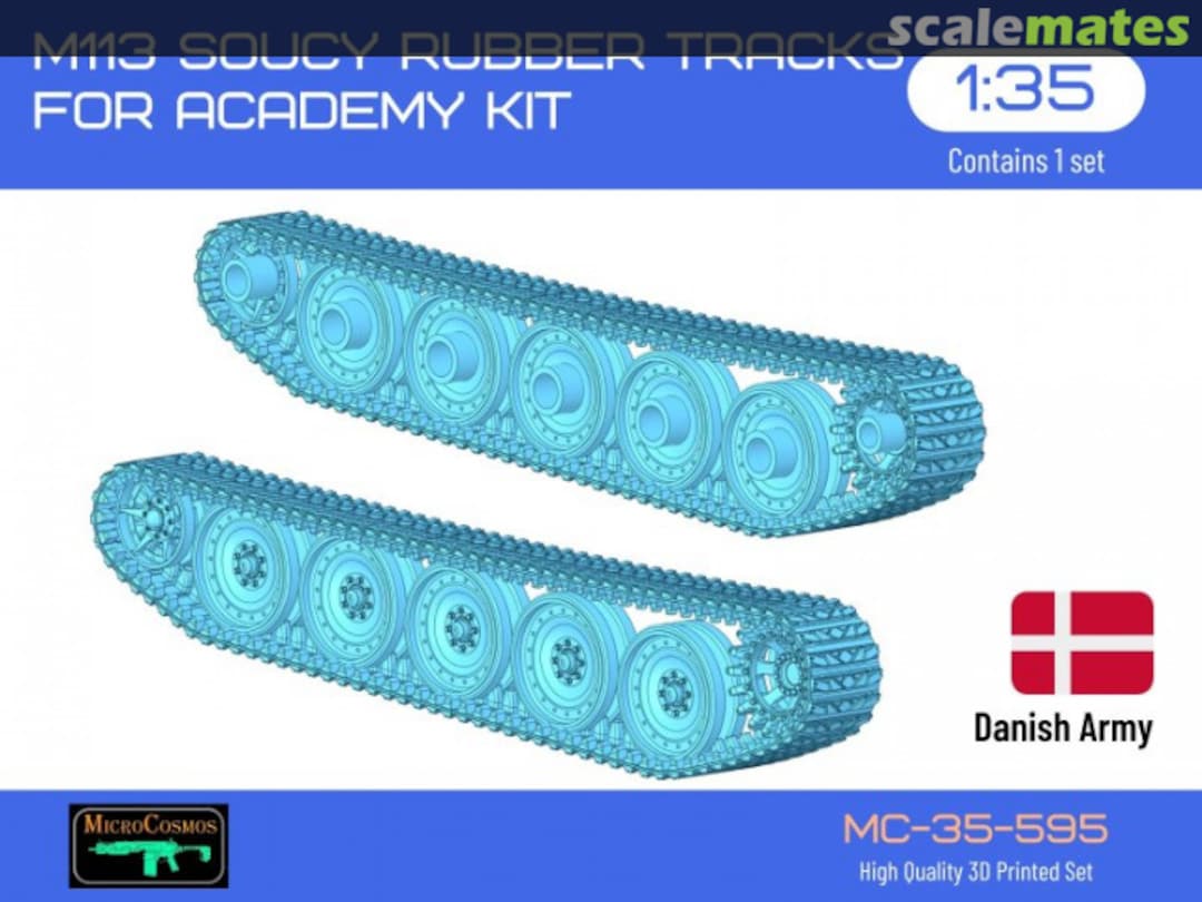 Boxart M113 Soucy Rubber Tracks (Danish Army) for Academy kit, 1/35 MC-35-595 3D MicroCosmos