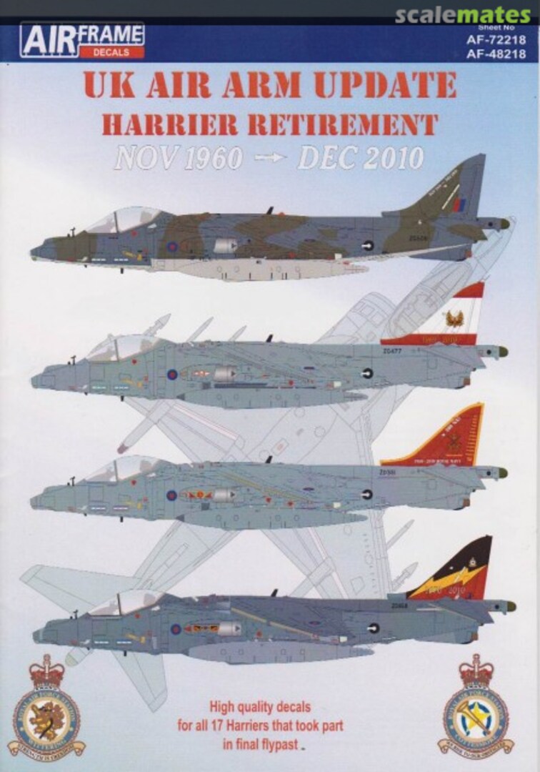 Boxart Harrier Retirement AF-72218 AIRFRAME Decals