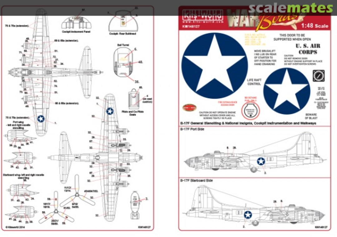 Boxart B-17F Flying Fortress KW148127 Kits-World