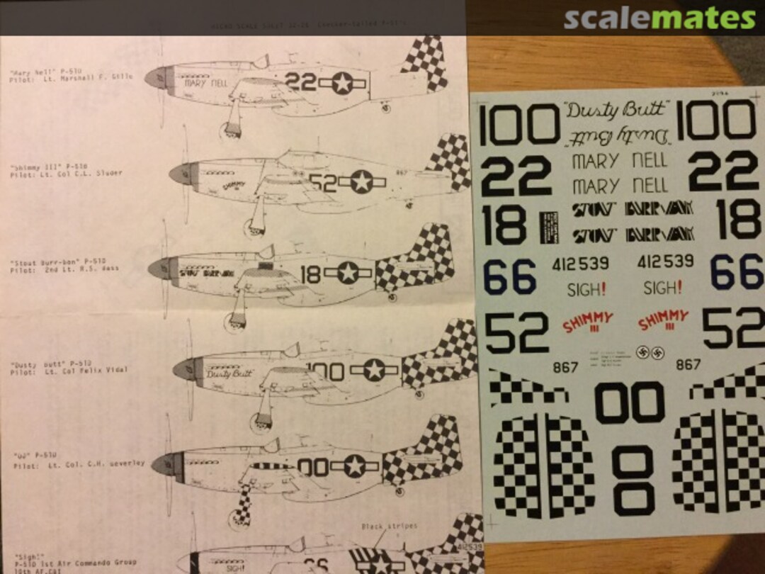 Boxart Checker tail Mustangs 32-0026 Microscale