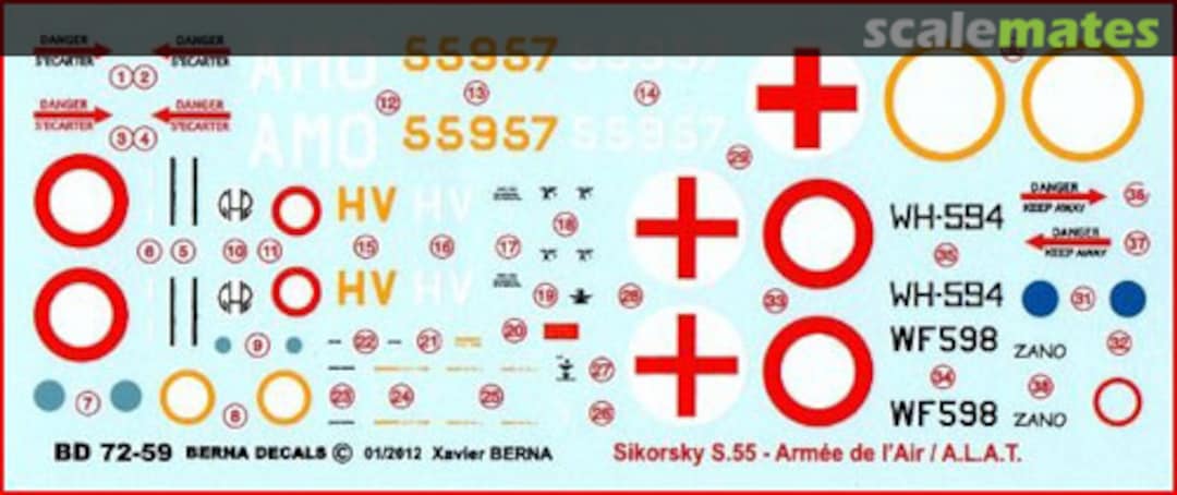 Boxart Sikorsky S.55 BD 72-59 Berna Decals