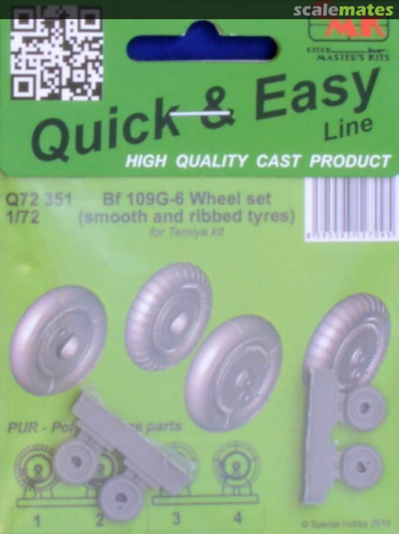 Boxart Bf 109G-6 Wheel Set (Smooth and Ribbed Tyres) Q72351 CMK