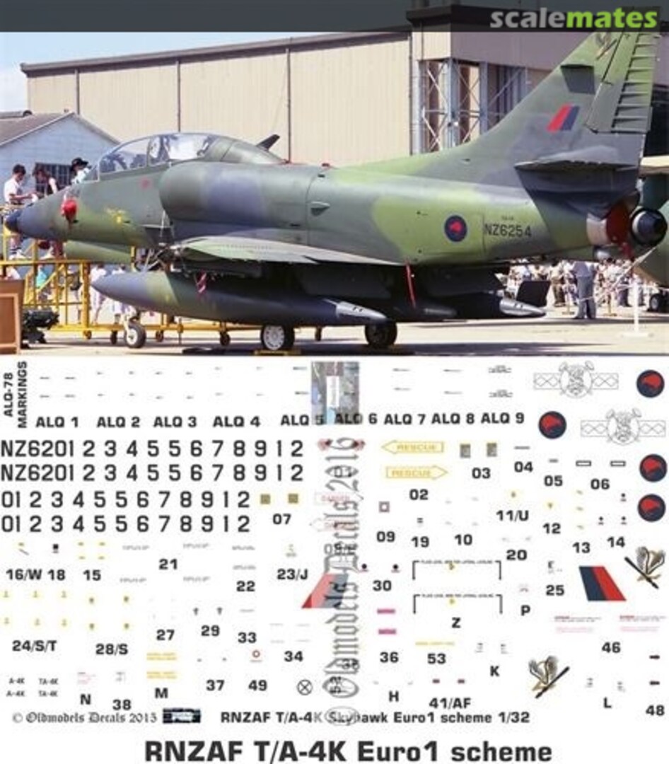 Boxart RNZAF T/A-4K Skyhawk Euro1 scheme OMD0131 Oldmodels Decals